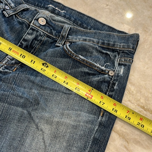 7 For All Mankind “Dojo” Wide Leg Cropped Jeans Medium Wash Size 30 - Picture 10 of 11